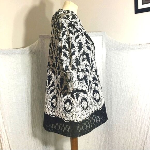Saint Gil Paris Black & White Print Cardigan Size L - Picture 3 of 14